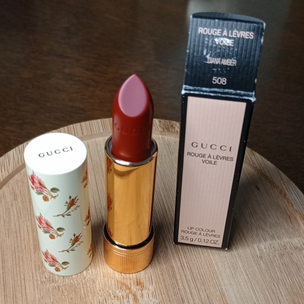 Gucci Rouge À Lèvres Voile Lipstick — 508 Diana Amber NIB